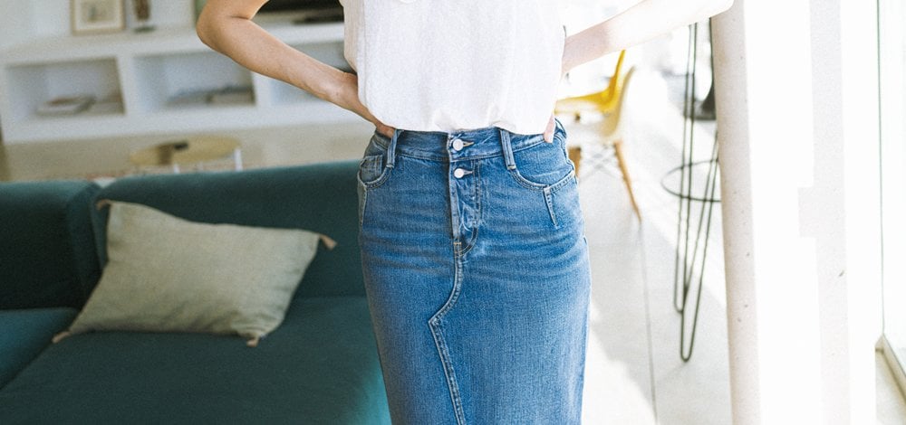 Jupe en jeans bleu cheap