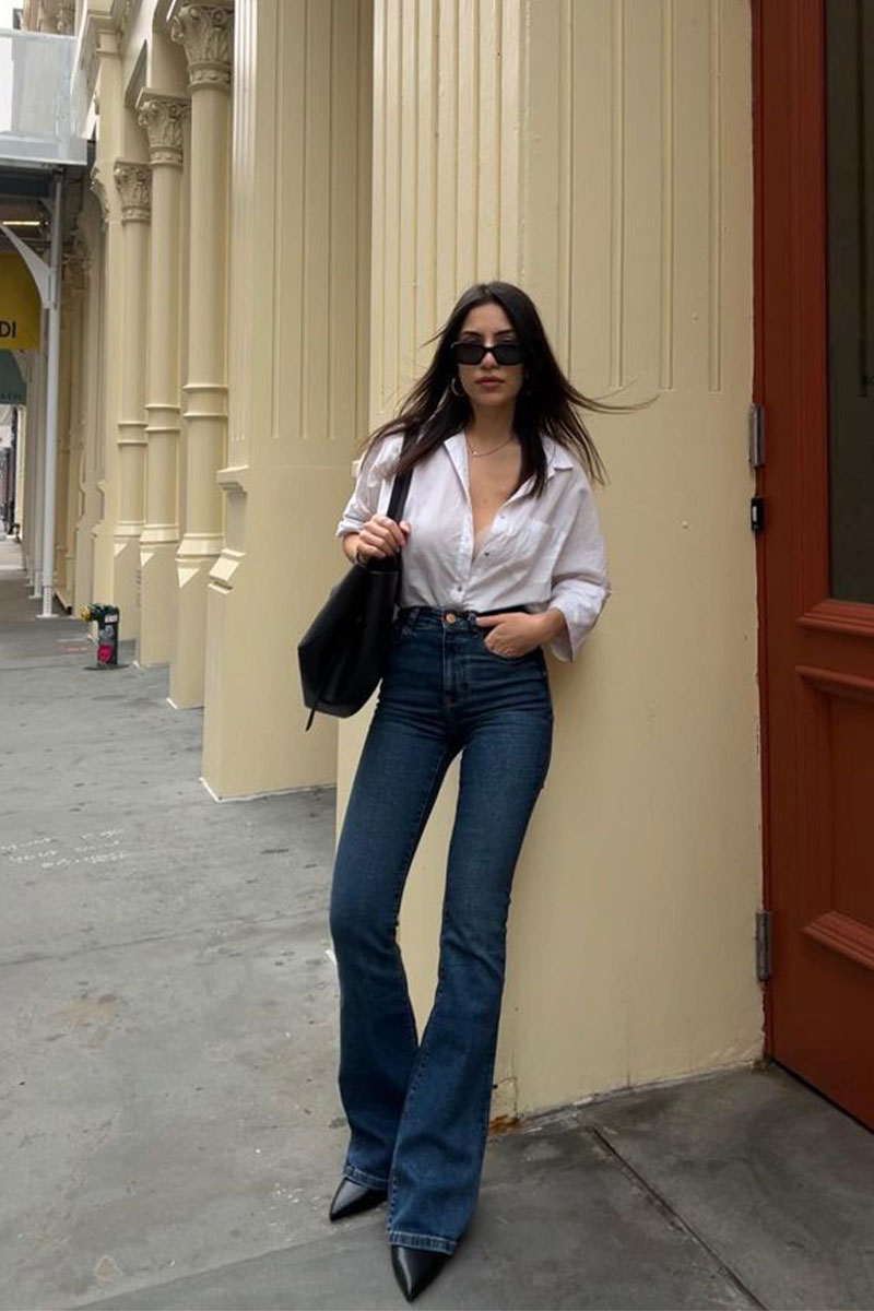 Jean taille haute bootcut femme 2025