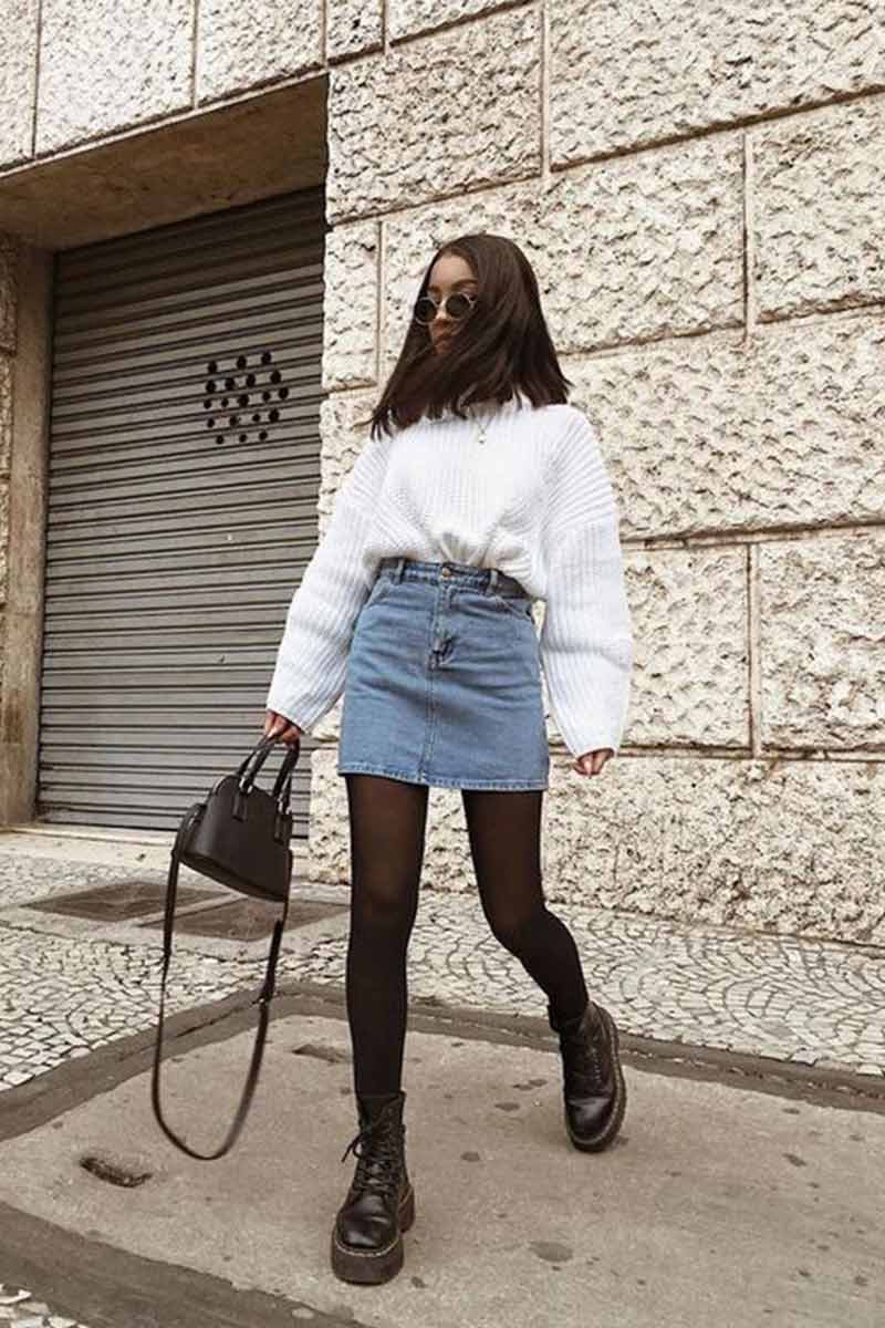 Quel collant avec online une robe en jean