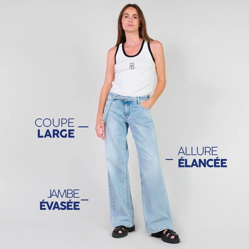 jeans wide leg femme le temps des cerises