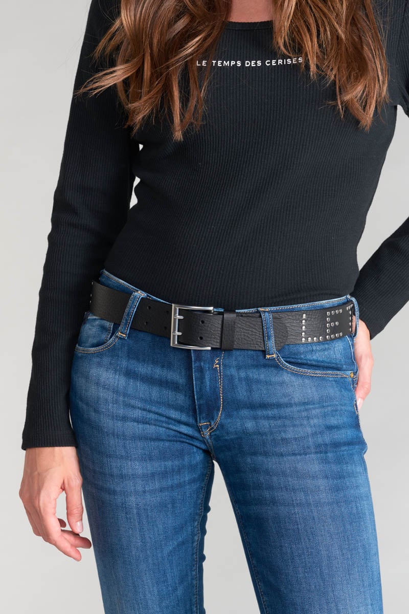 Ceinture First en cuir noir