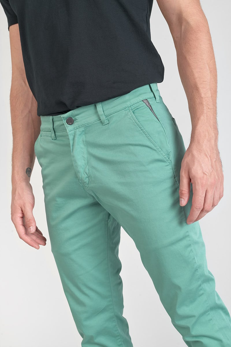Pantalon chino slim Jas vert d'eau