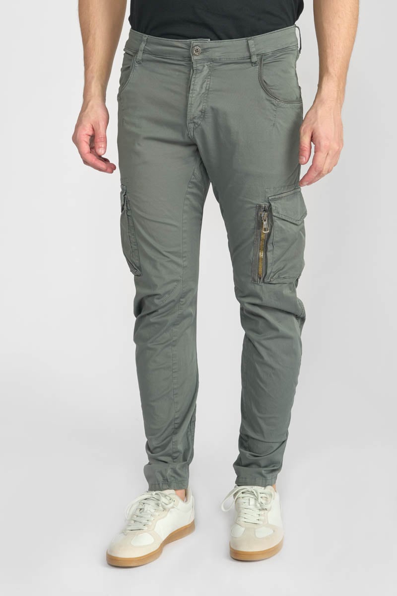 Pantalon cargo Alban gris vert