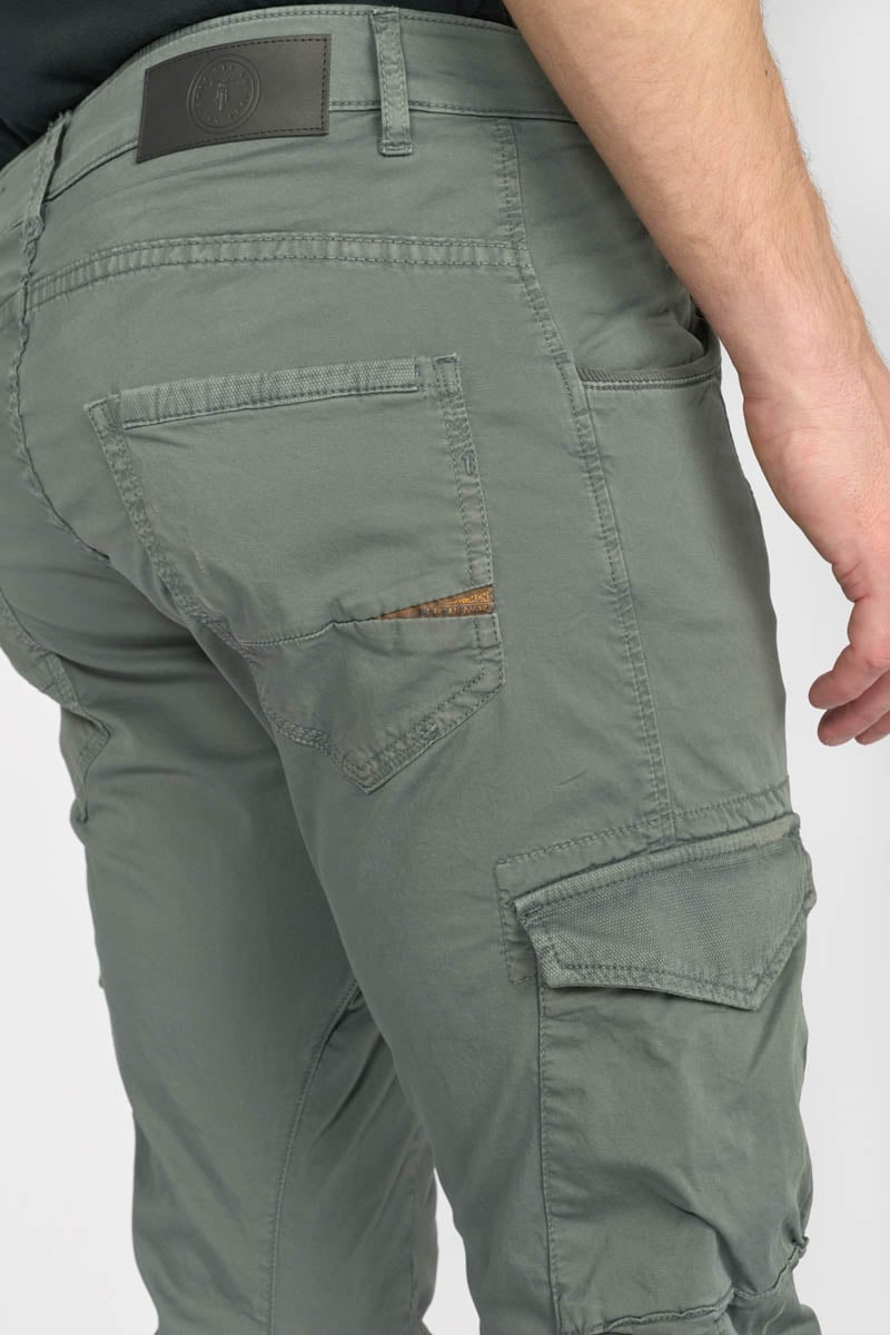 Pantalon cargo Alban gris vert