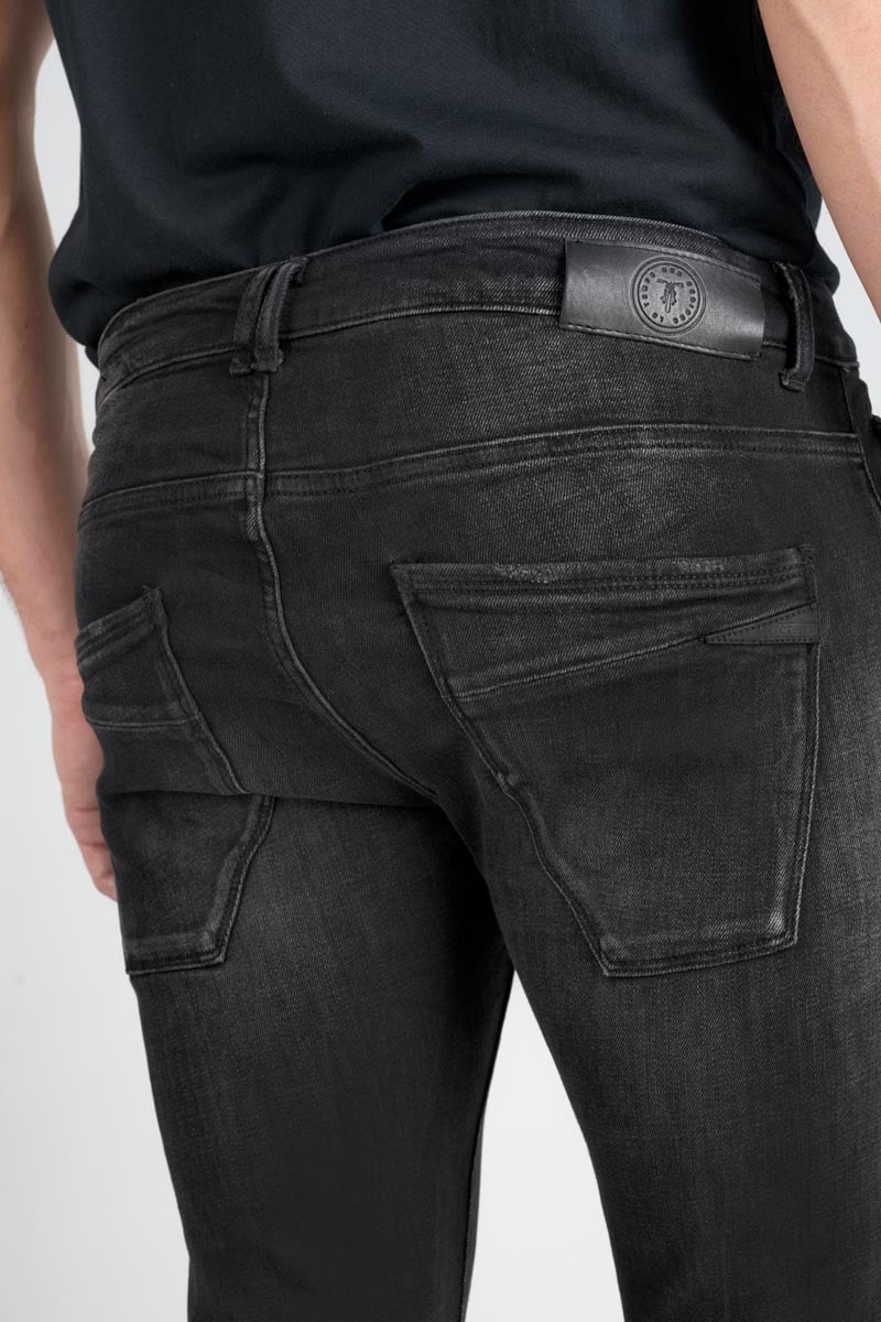 Jeans power skinny 7/8ème destroy noir N°1