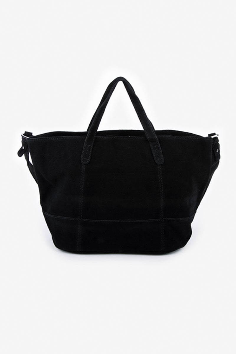 Sac Astier en cuir suède noir