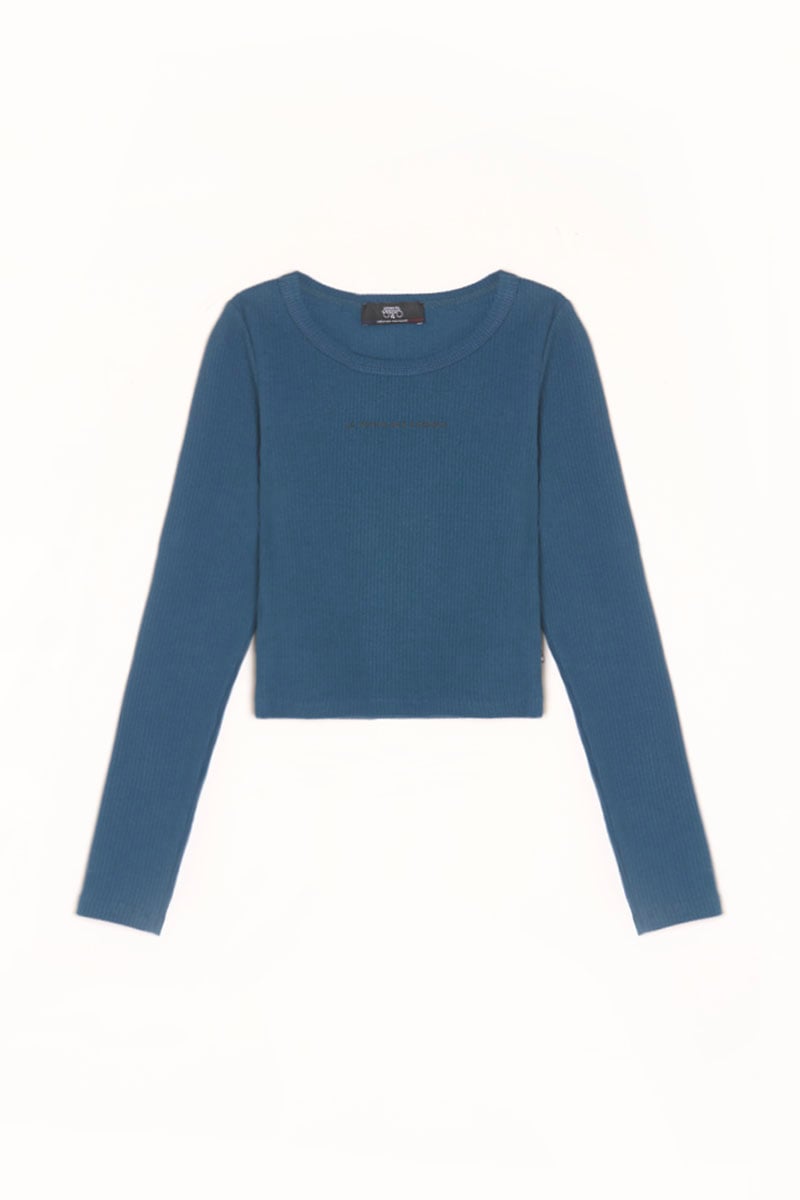 Crop top Virginia bleu canard