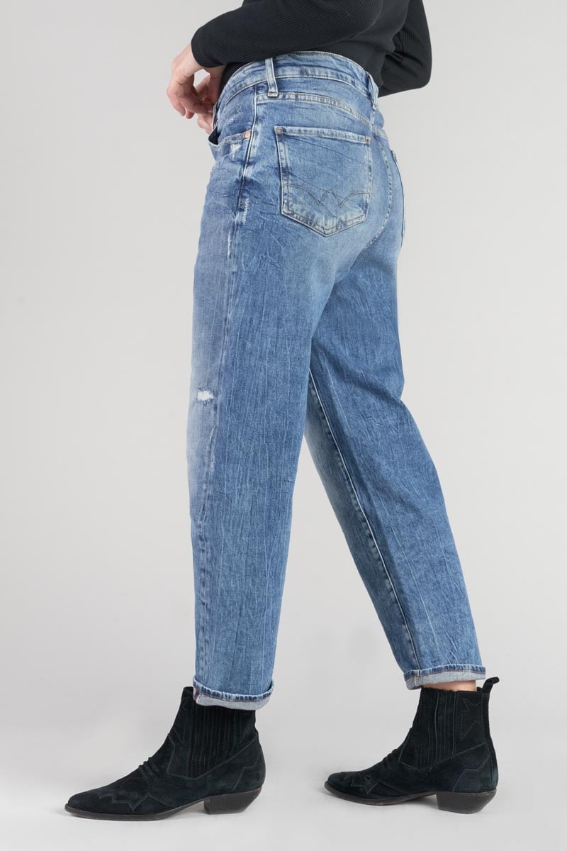 Jeans boyfit Cosy 7/8ème destroy vintage bleu N°4