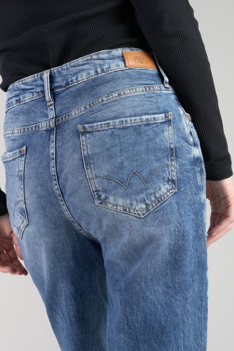 Jeans boyfit Cosy 7/8ème destroy vintage bleu N°4
