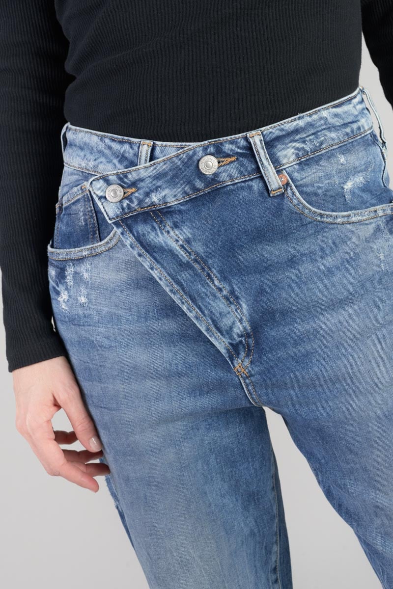 Jeans boyfit Cosy 7/8ème destroy vintage bleu N°4