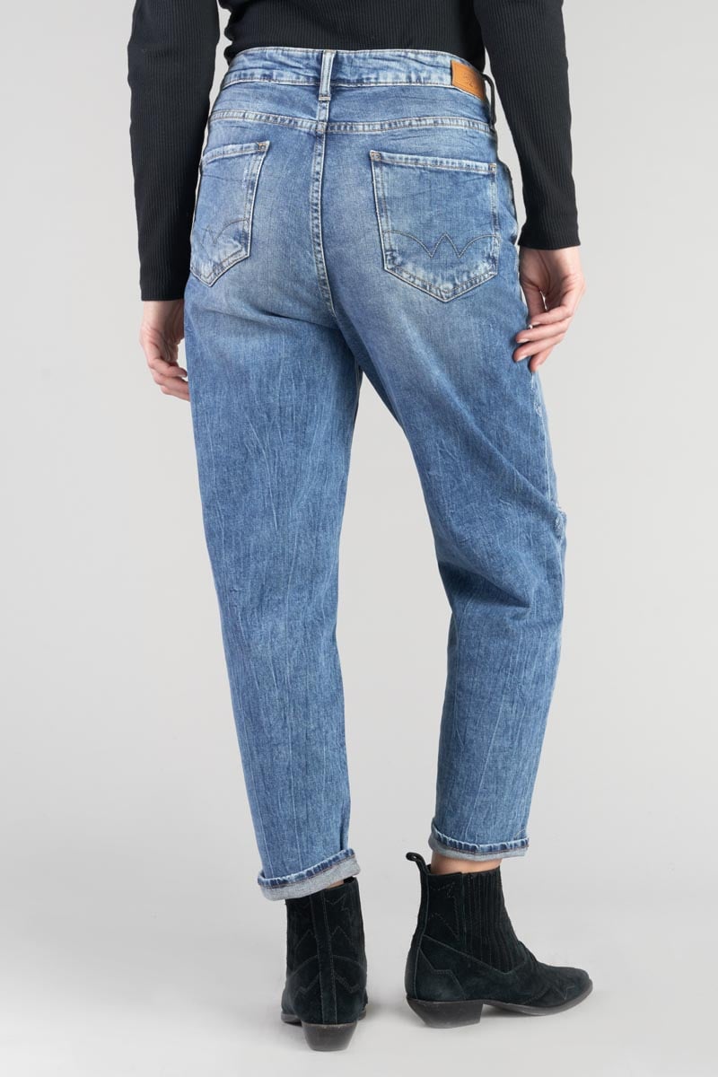 Jeans boyfit Cosy 7/8ème destroy vintage bleu N°4