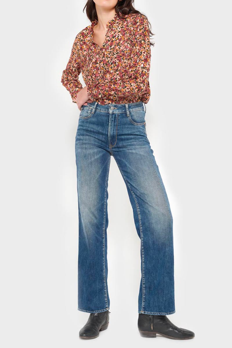 Jeans pulp regular taille haute bleu N°2