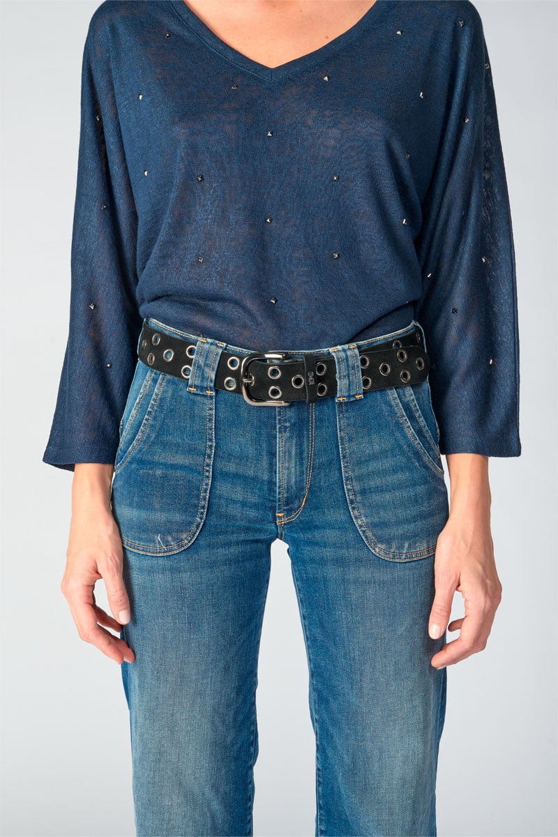 Ceinture Minog en daim noir