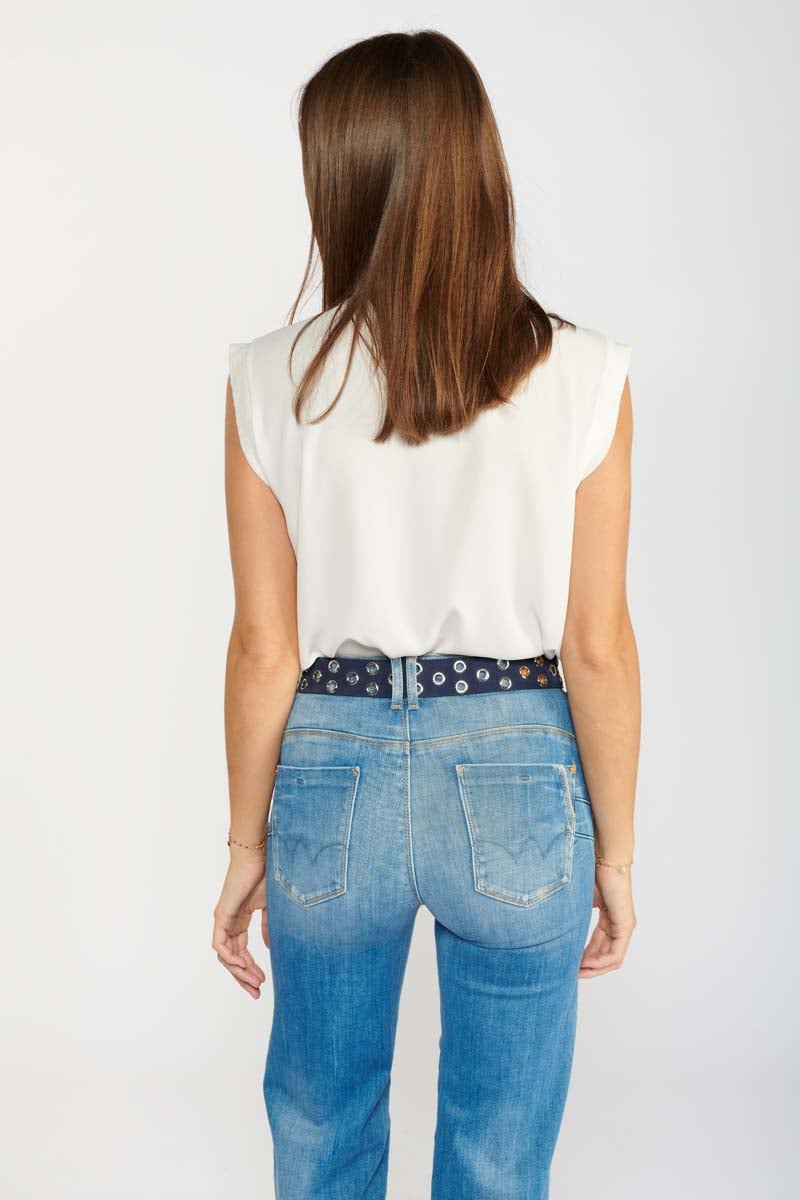 Ceinture Minog en daim bleu marine