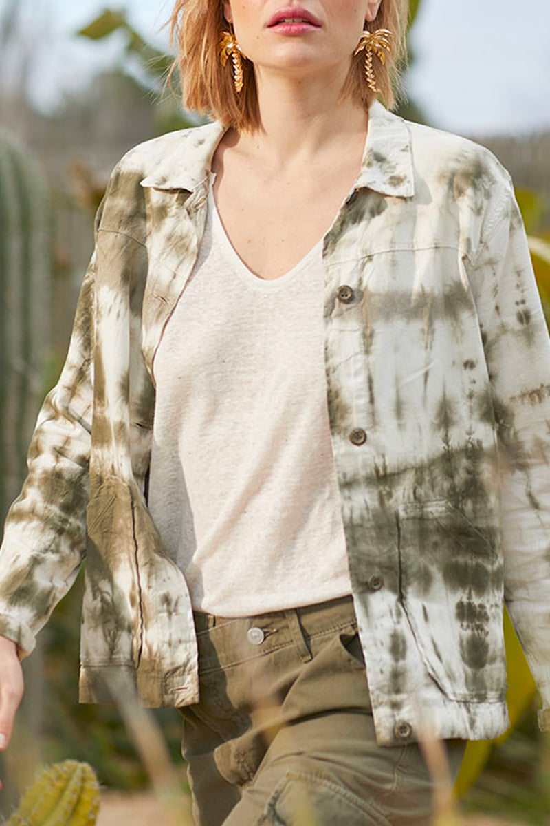 Veste Aurora en jeans tie and dye kaki