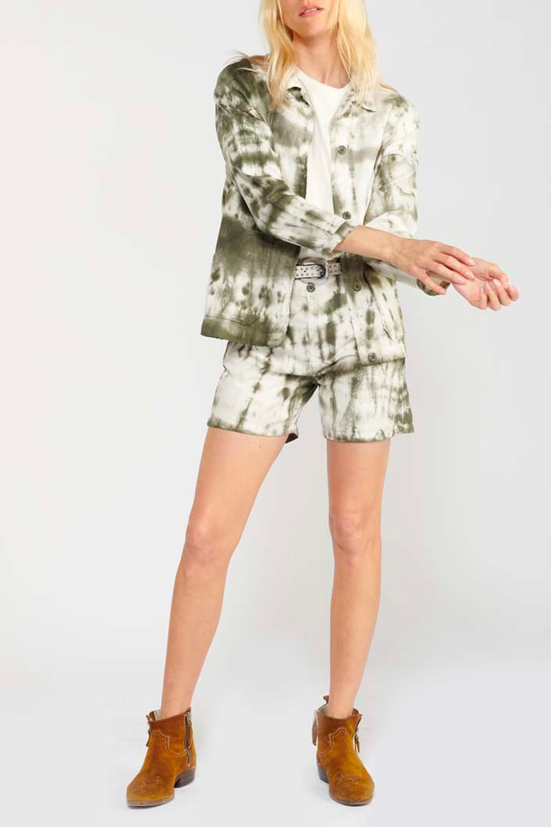 Veste Aurora en jeans tie and dye kaki