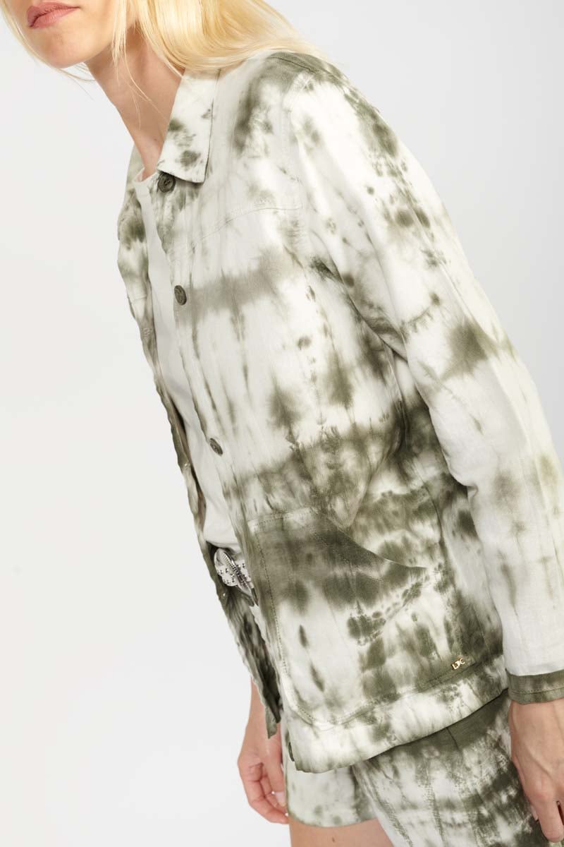 Veste Aurora en jeans tie and dye kaki