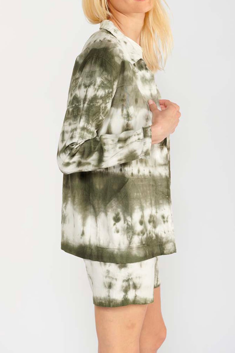 Veste Aurora en jeans tie and dye kaki