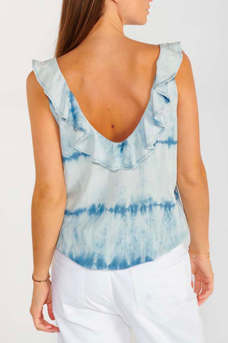 Top Papas tie and dye bleu