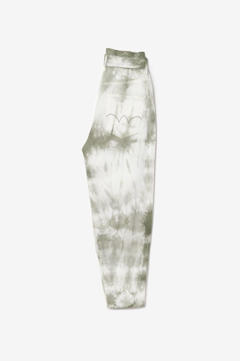 Jeans Milina loose taille haute tie and dye kaki