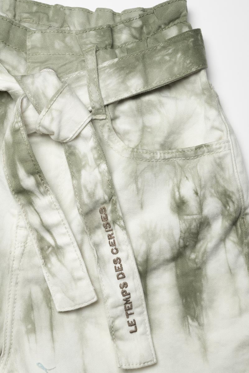 Short taille haute Thyla tie and dye kaki