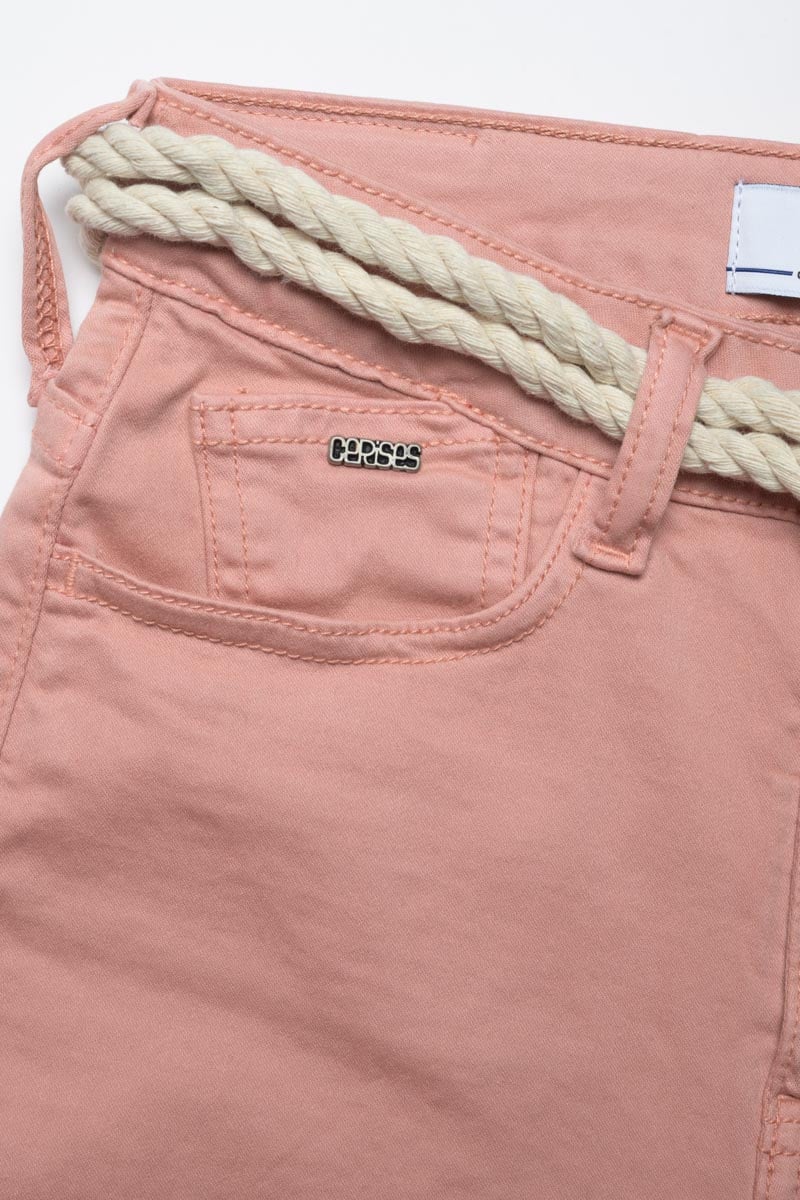 Short Tiko taille haute rose
