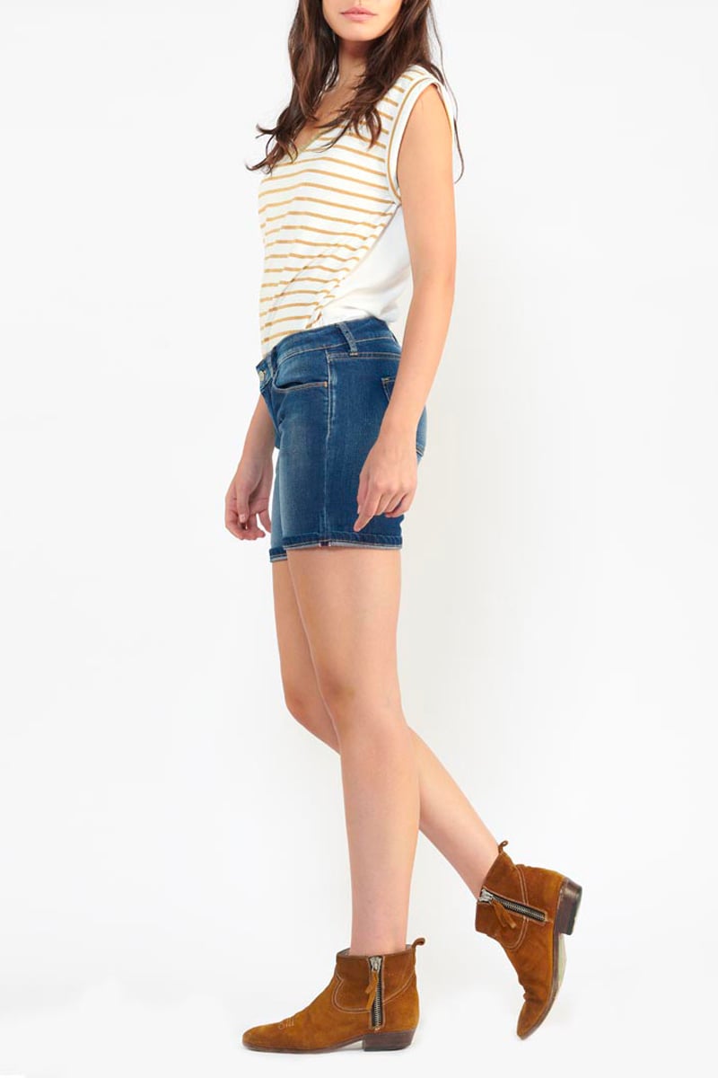 Short Janka en jeans bleu délavé