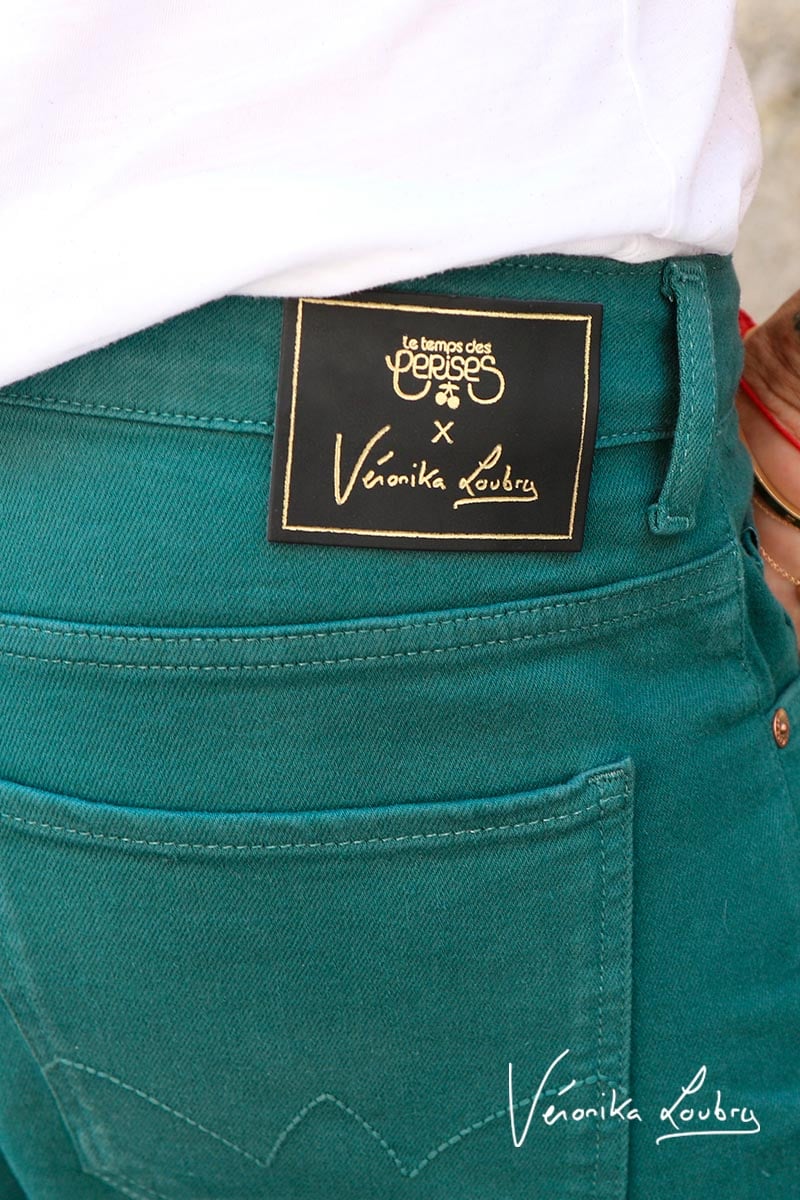Mary boyfit jeans vert émeraude by Véronika Loubry