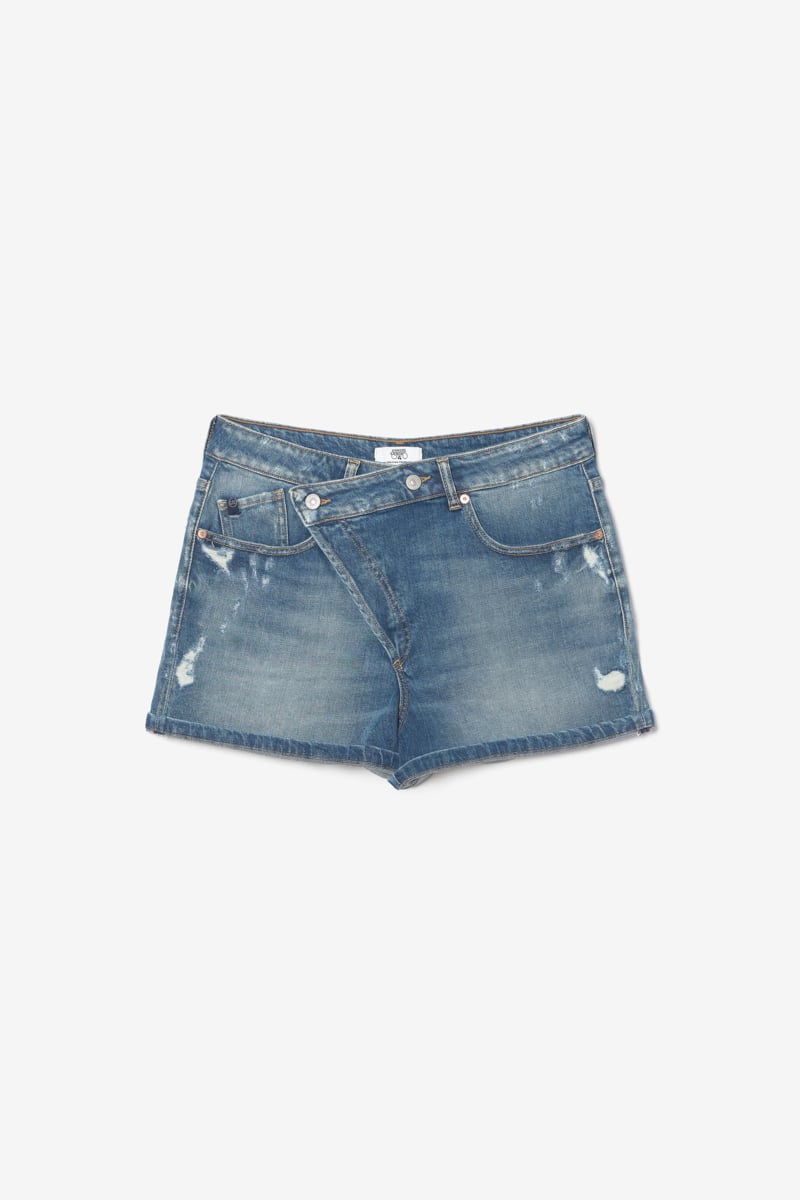 Short Mosta en jeans bleu à fermeture asymétrique
