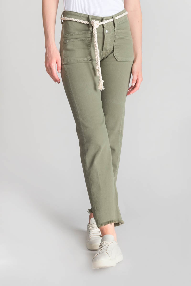 Pricilia taille haute 7/8ème jeans kaki