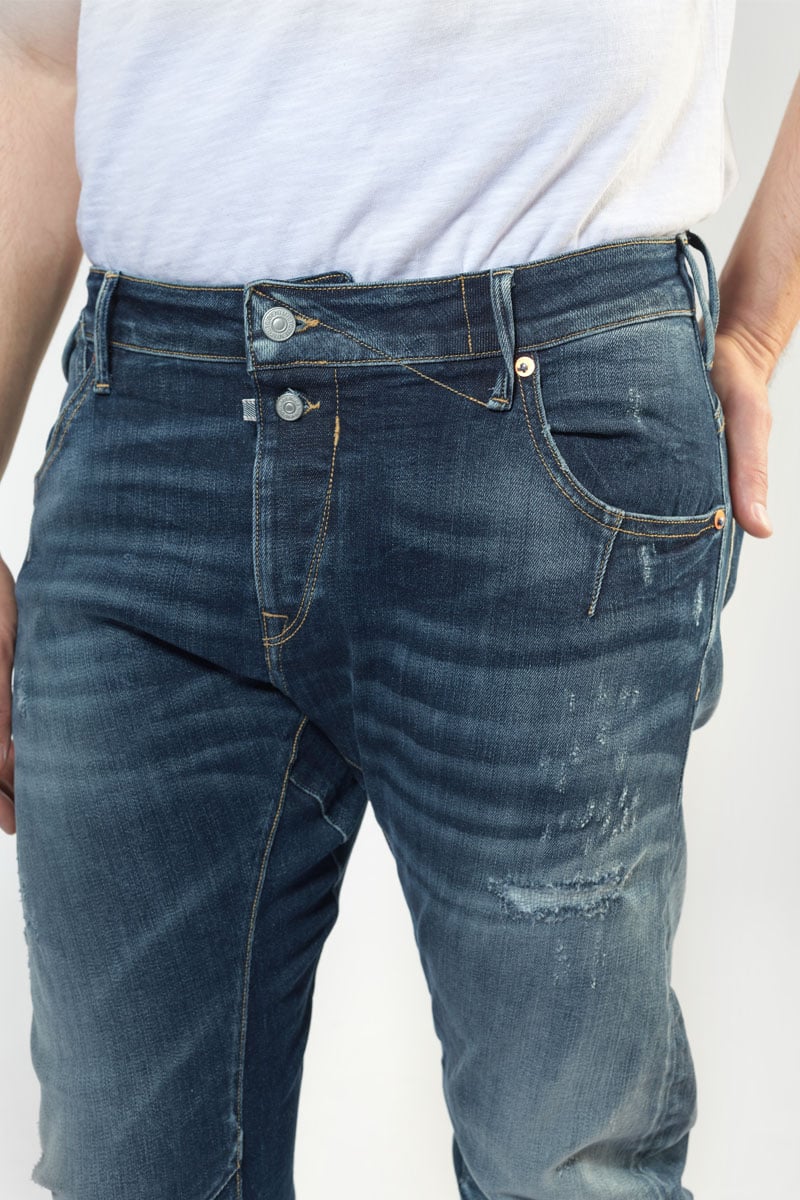 Jeans 900/03 tapered arqué Alost destroy bleu N°2