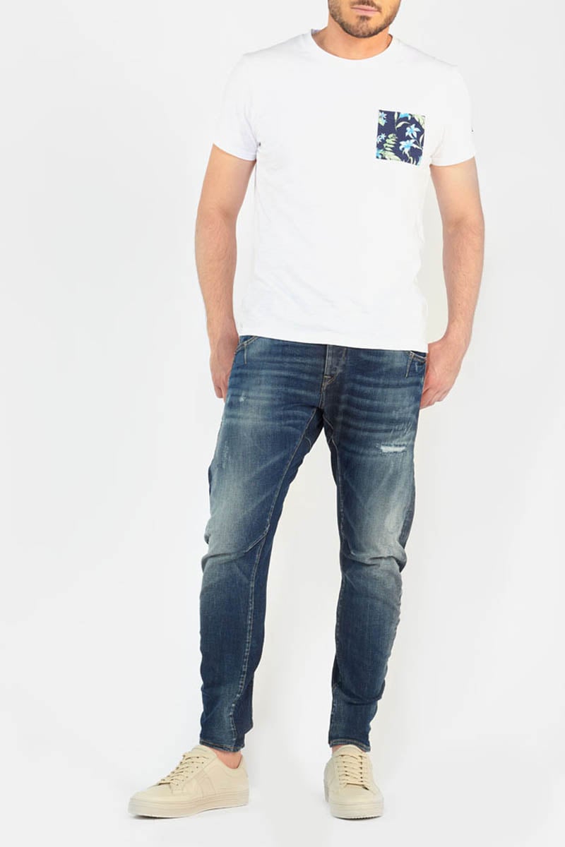 Jeans 900/03 tapered arqué Alost destroy bleu N°2