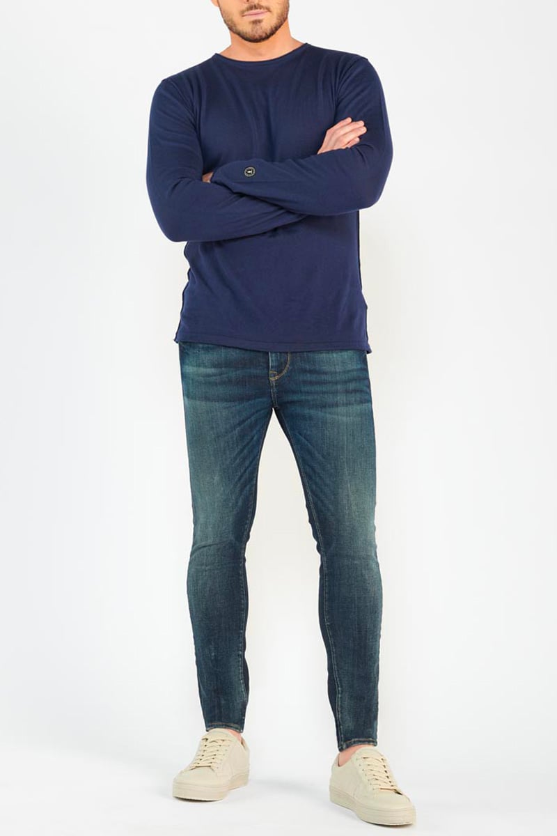 Jeans power skinny 7/8ème vintage bleu N°1