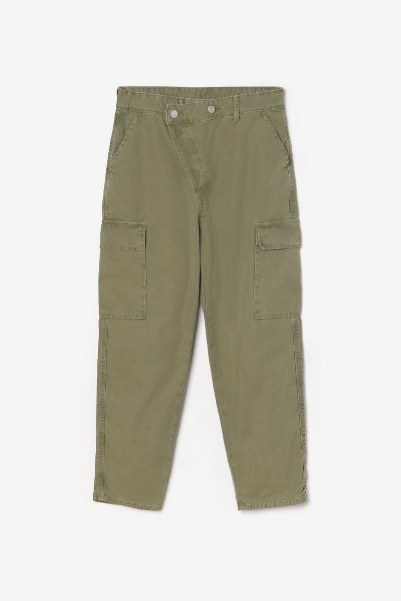 Pantalon Cosy Army kaki à fermeture asymétrique