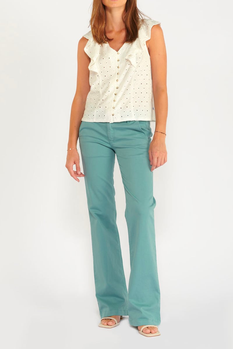 Pantalon Flare Joelle turquoise