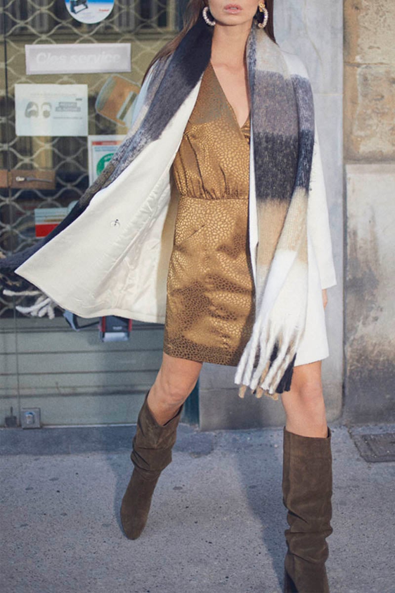 Robe Baz en jacquard doré