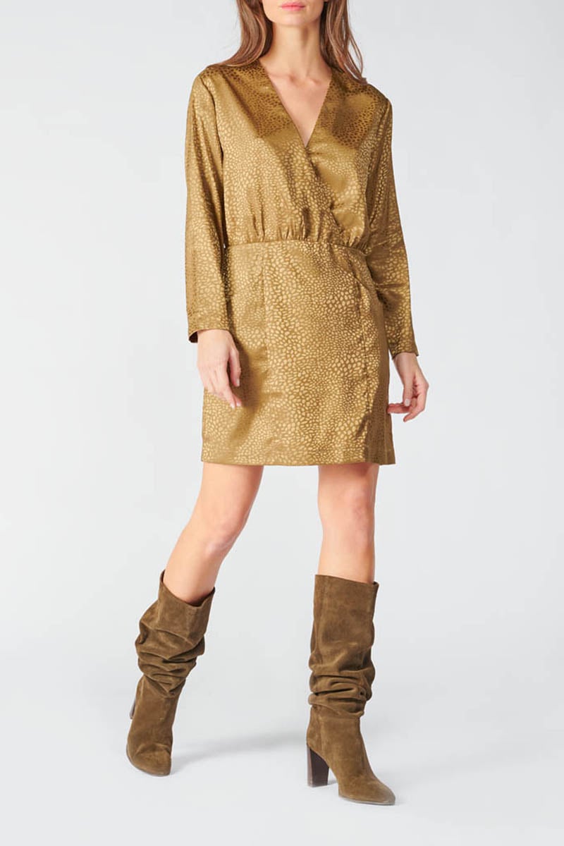 Robe Baz en jacquard doré