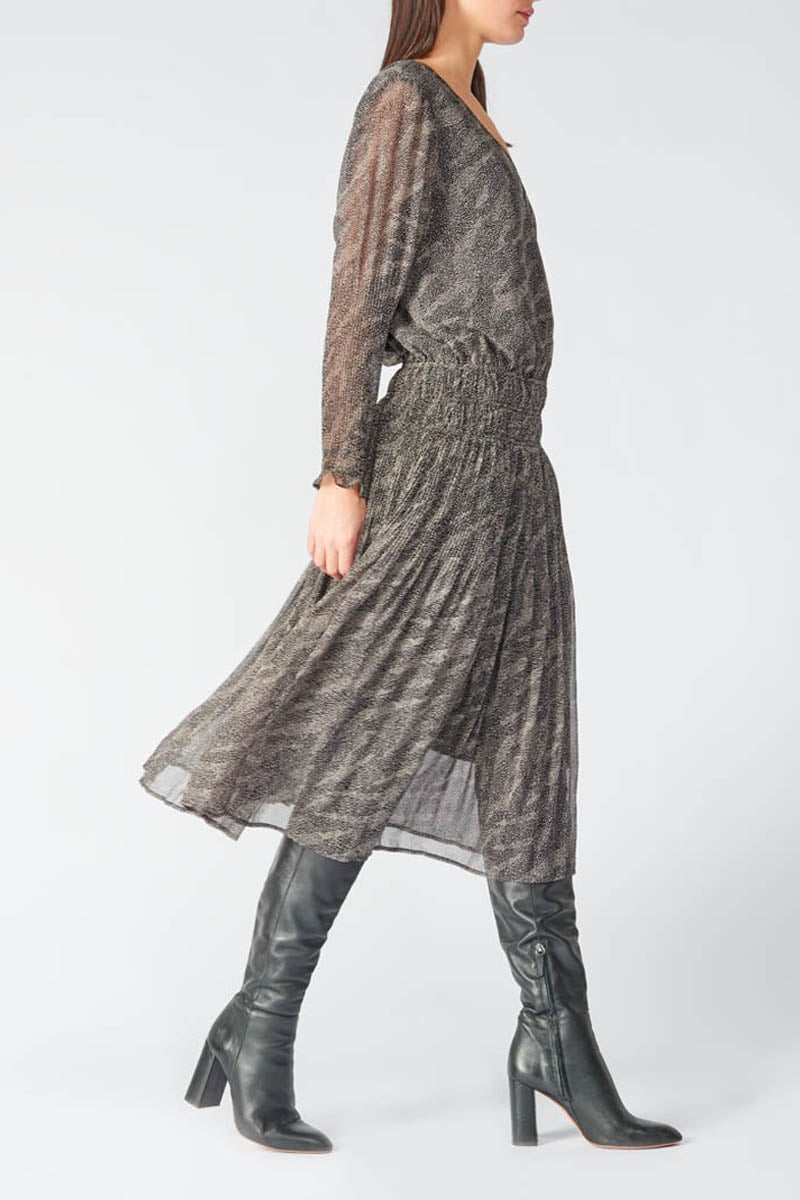 Robe longue Bereni à motif animalier
