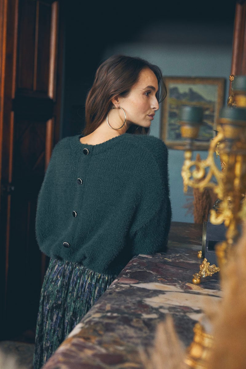 Pull Daisy vert bouteille