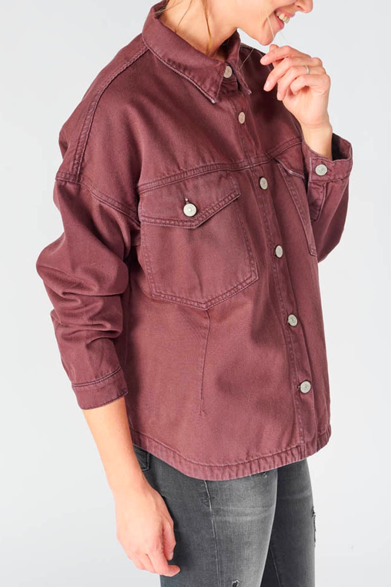 Veste Eliza en jeans lie de vin 
