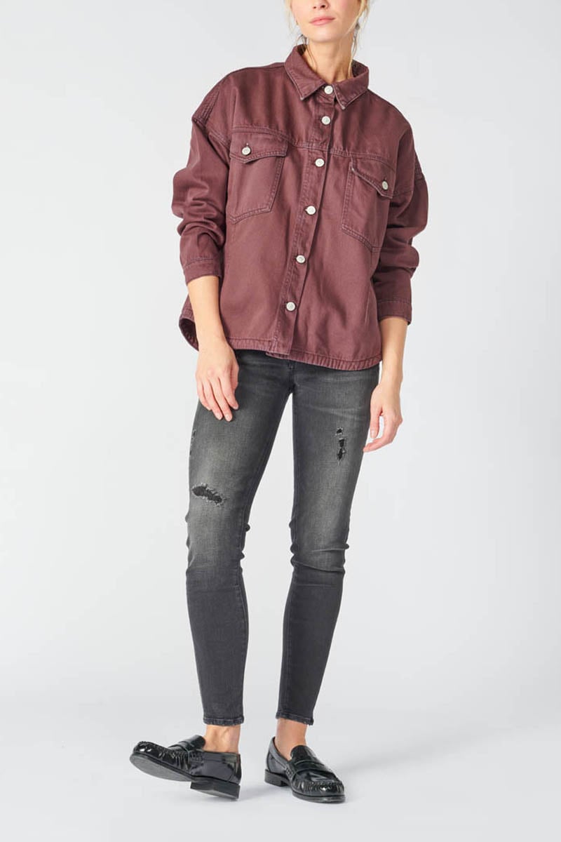 Veste Eliza en jeans lie de vin 