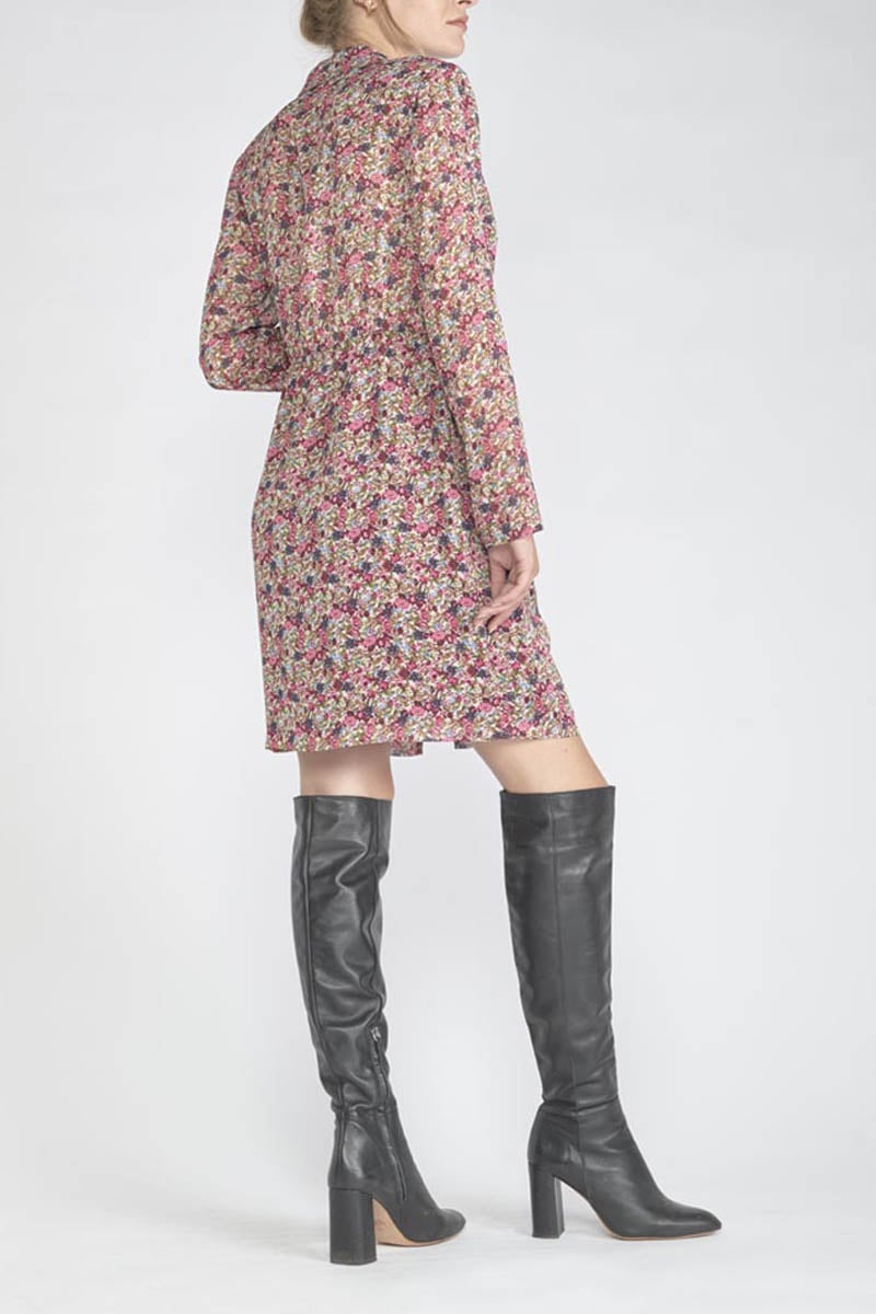 Robe Habbes à motif fleuri rose