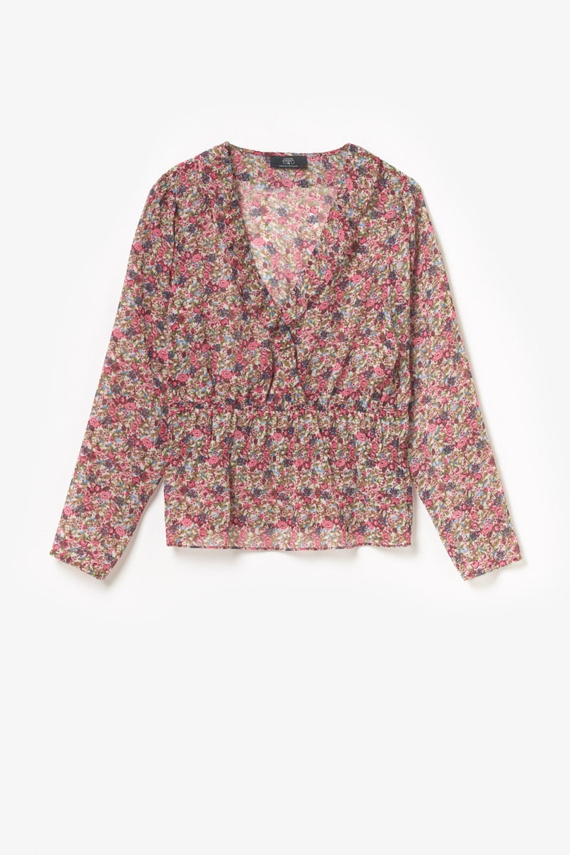 Blouse Magda à motif fleuri rose