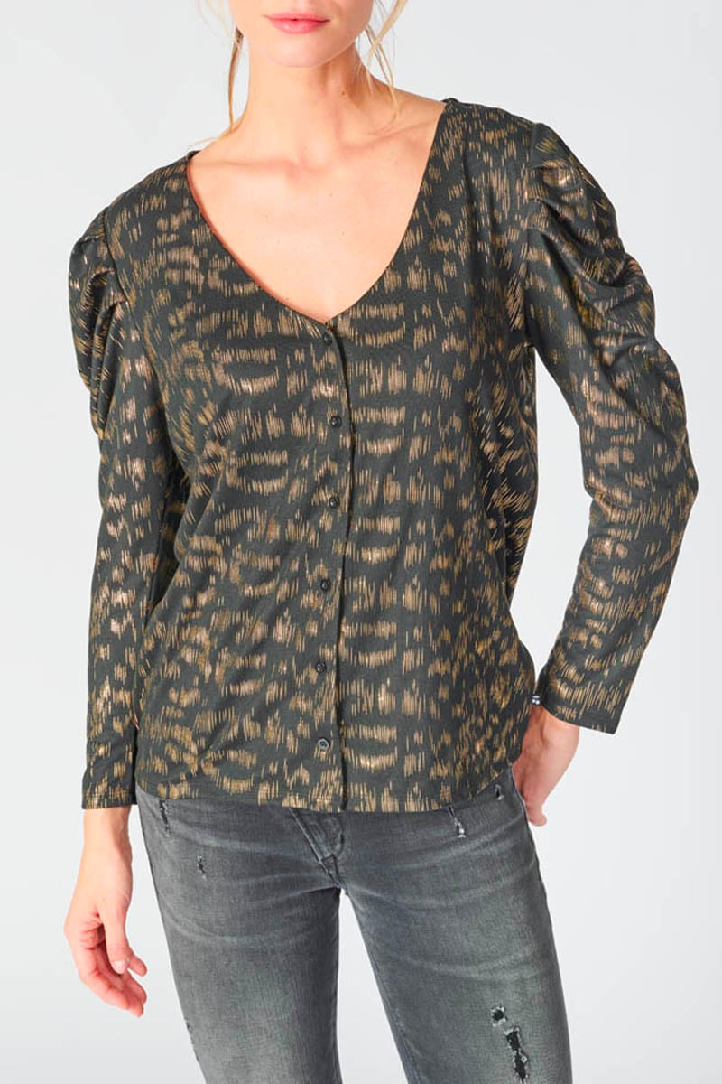 Blouse Preston noire et dorée
