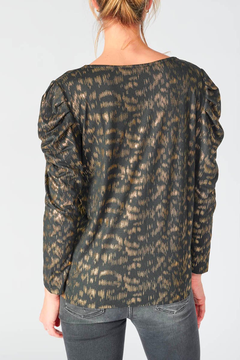 Blouse Preston noire et dorée