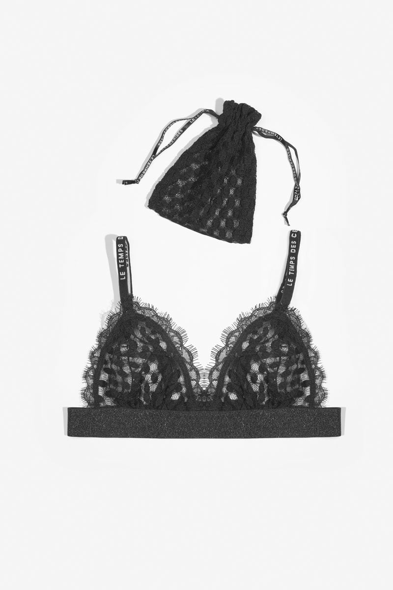 Soutien-gorge triangle Sage à dentelle noire