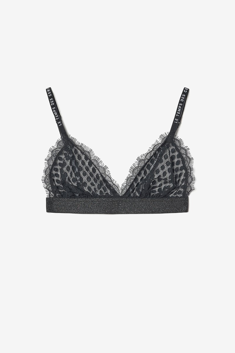 Soutien-gorge triangle Sage à dentelle noire