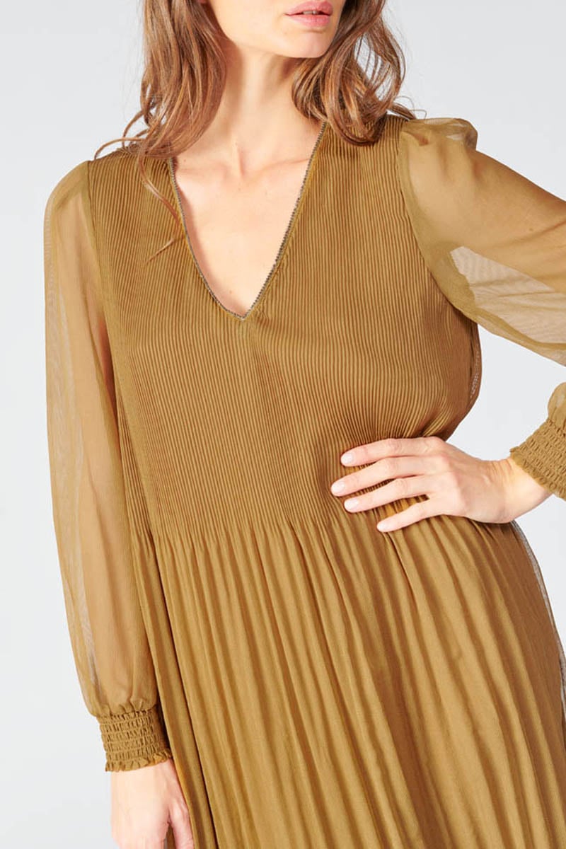 Robe longue Toby caramel