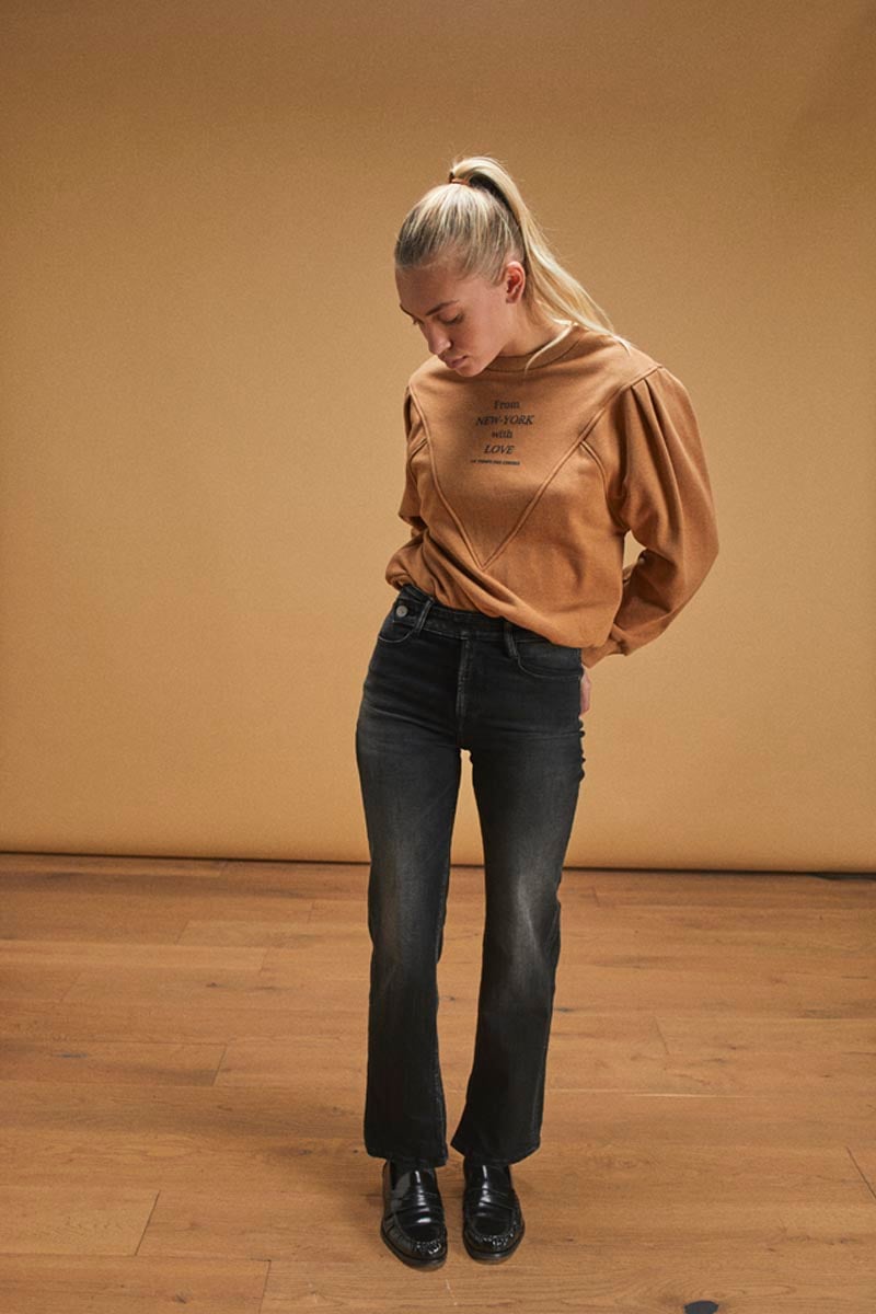Jeans 400/14 mom Basic taille haute 7/8ème noir N°1