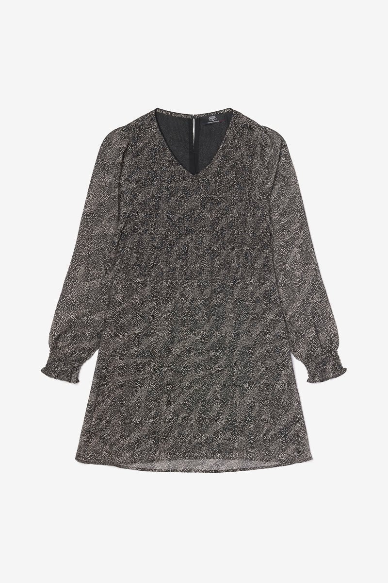 Robe Berenigi noire à motif animalier